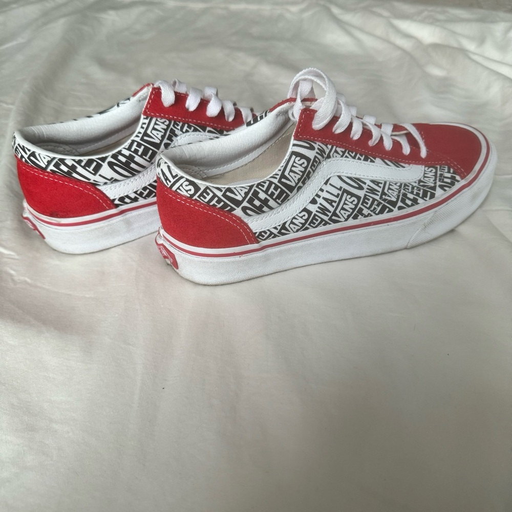 Vans Old Skool Red & White Sneakers - Size 7